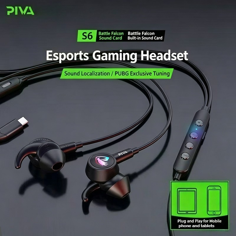 Gaming Headset Wired - PIVA S6 Bedrade Gaming Oordopjes met