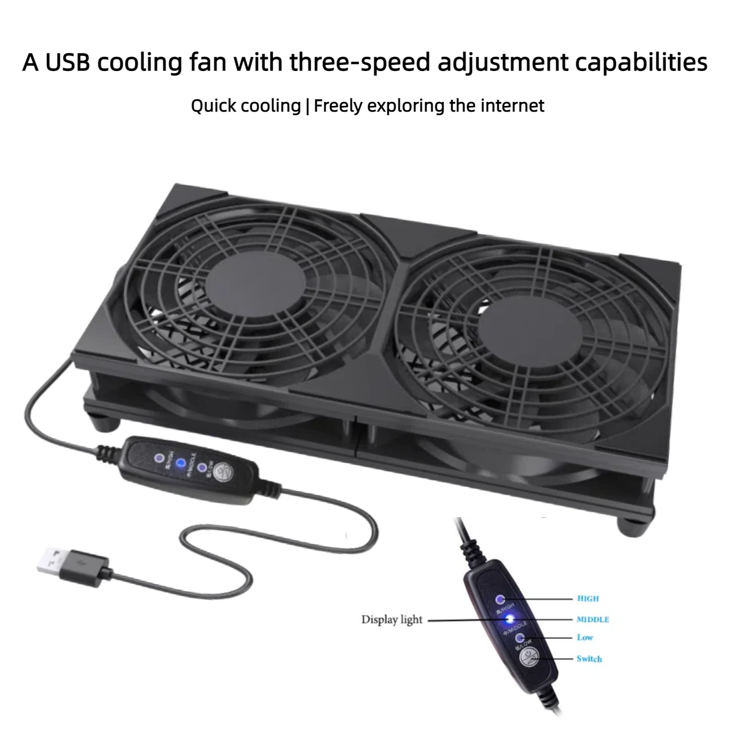 Dubbele USB-koelventilator met - Gaming Console And Controller recensie en prijs